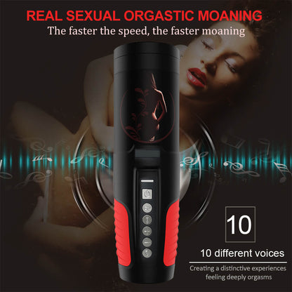 Auto Rotation 10 Sounds Vaginal Suction Cup Rechargeable Male Masturbator