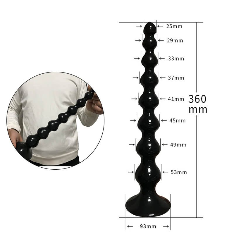 Super Long Soft Big Anal Beads With Suction Cup For Prostate Massaging