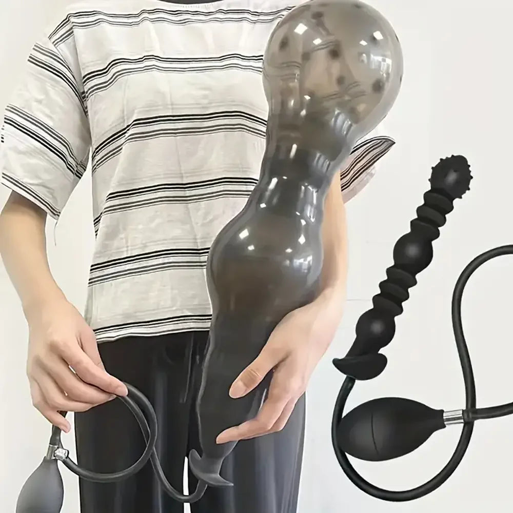 Valve Stretch Silicone Inflatable Anal Plug Adjustable Anal Balloon Pump