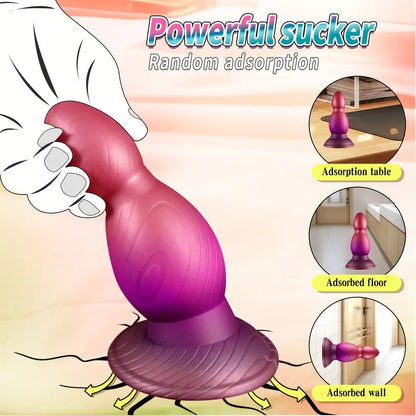 Extra Large Silicone Anal Plug With Beads For Prostate Massage