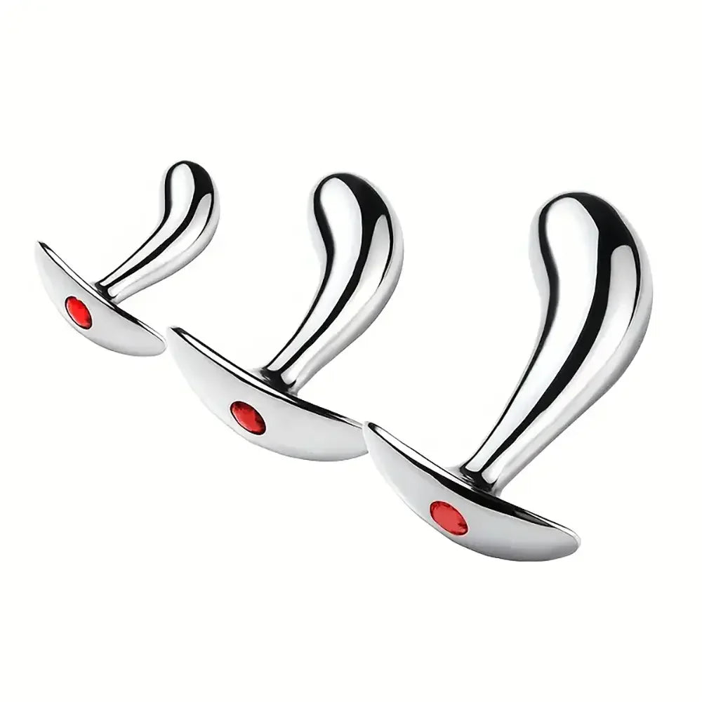 Golden Thumb Metal Male Anal Plugs With Gemstone Base Design
