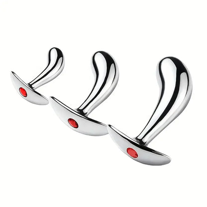 Golden Thumb Metal Male Anal Plugs With Gemstone Base Design