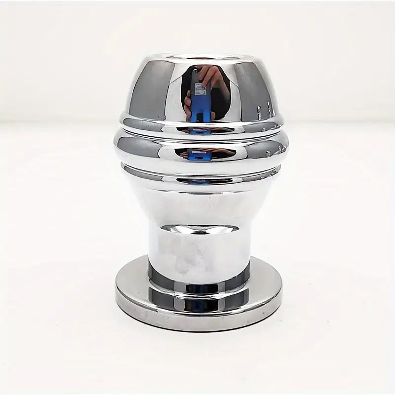 SM Stainless Steel Chastity Penis Ring Hollow Enema Anal Plug