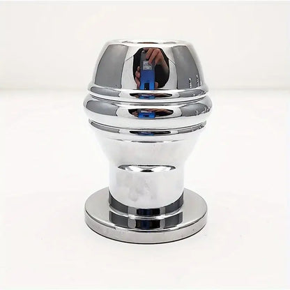 SM Stainless Steel Chastity Penis Ring Hollow Enema Anal Plug