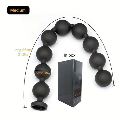 9 Balls Liquid Silicone Anal Beads Soft Butt Plug Colon/Prostate Massage