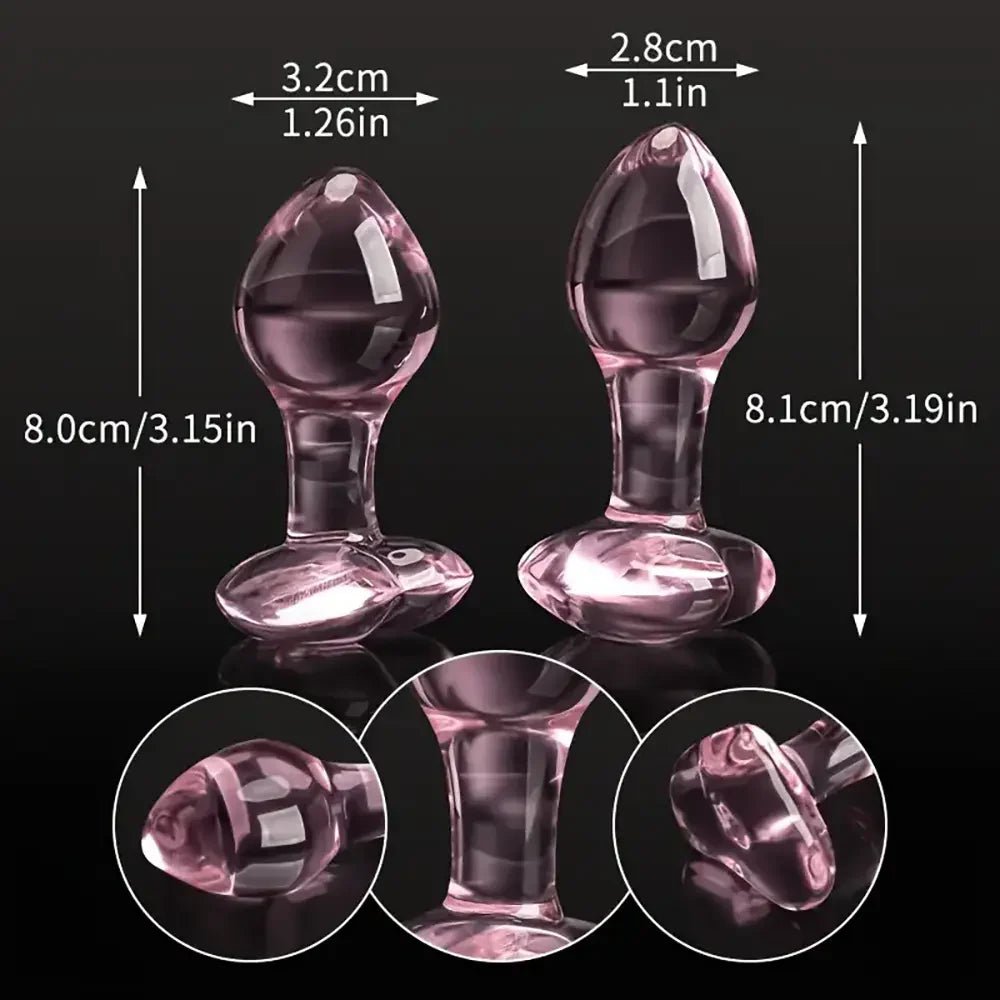 Crystal Mushroom Shape Butt Plug Glass Massage Bum Plug Sex Toy