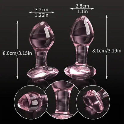 Crystal Mushroom Shape Butt Plug Glass Massage Bum Plug Sex Toy