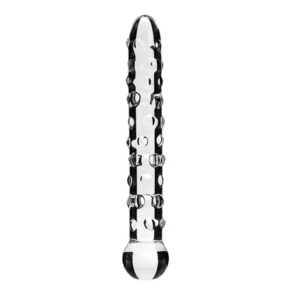 Elegant Glass Threaded Anal Plug With Heart-Shaped Beads Stimulator