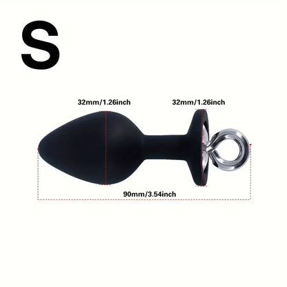 Pull Ring Silicone Anal Plug For G-point Massage Gem Base Butt Plug