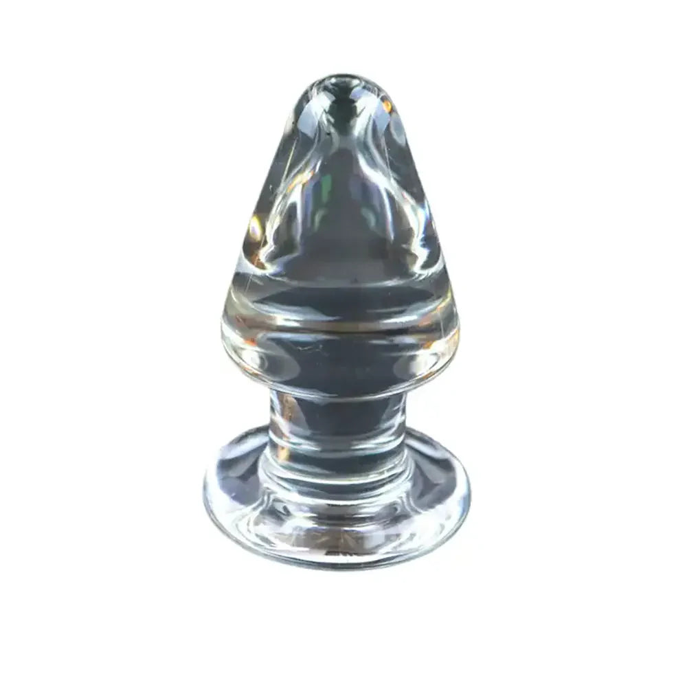 Elegant Amber Glass Anal Plug G-Spot Stimulation Smooth Finish Toy