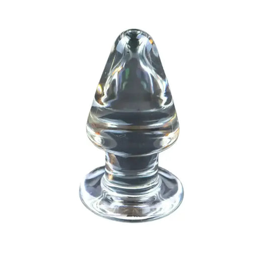 Elegant Amber Glass Anal Plug G-Spot Stimulation Smooth Finish Toy