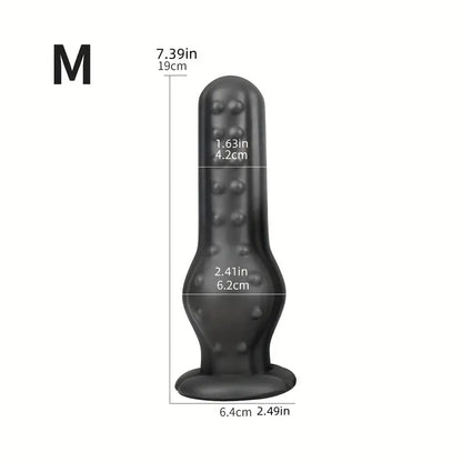 Soft Silicone Butt Plug With Strong Suction Cup Massage Particles For Male