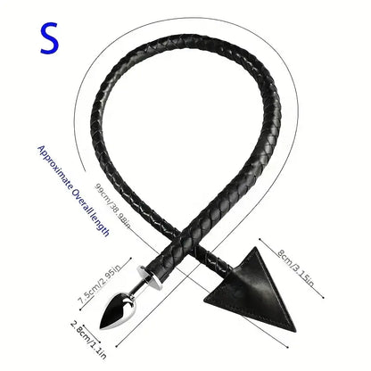BDSM Whip Compilation Tail With Anal Plug Set Adult Sex Game Whip