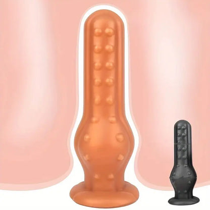 Soft Silicone Butt Plug With Strong Suction Cup Massage Particles For Male