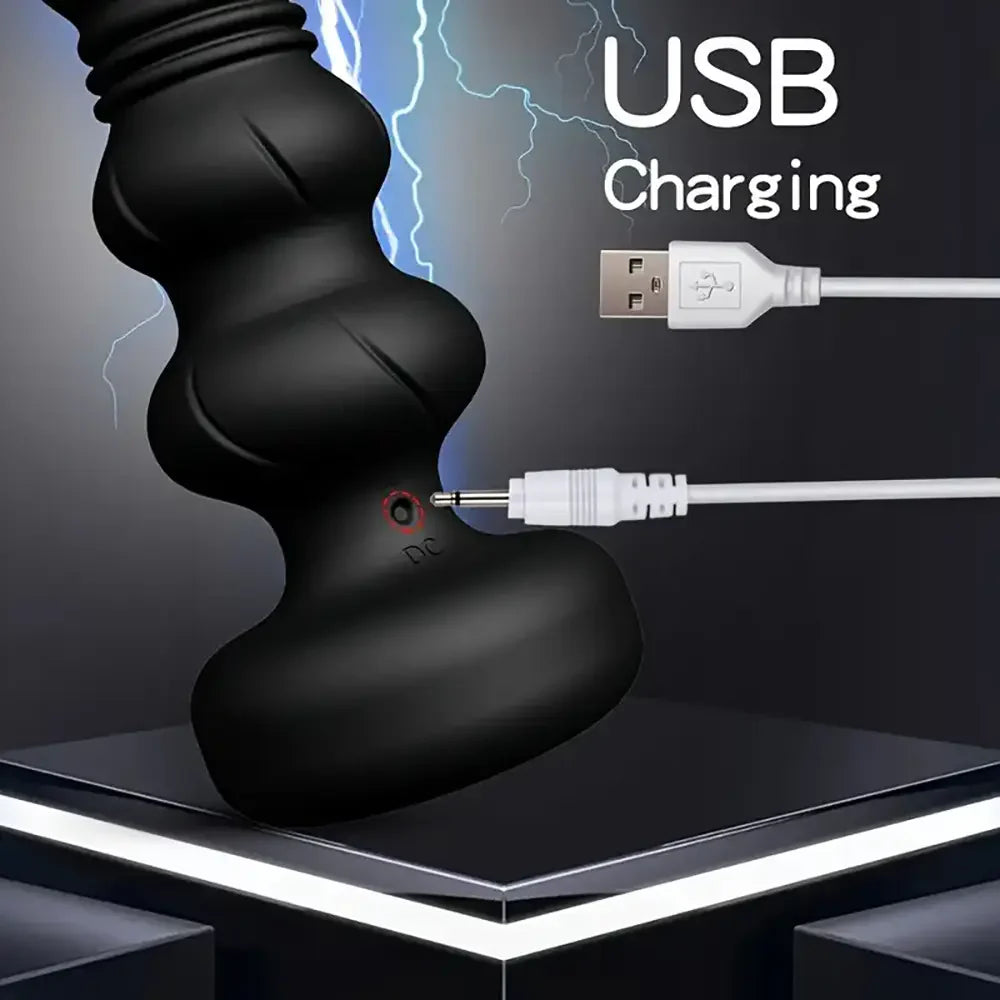 Double Motor Thrusting Sex Toy Anal Sex Toy Vibrating Butt Plug