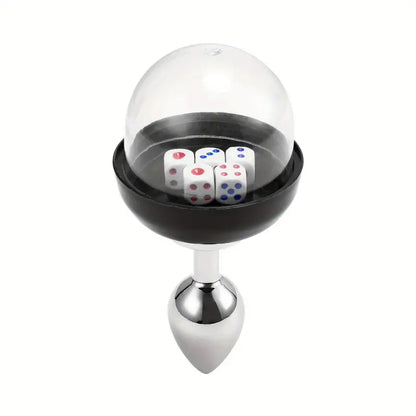 Unisex Dices Design Metal Butt Plug BDSM Games Flirting Adult Toy