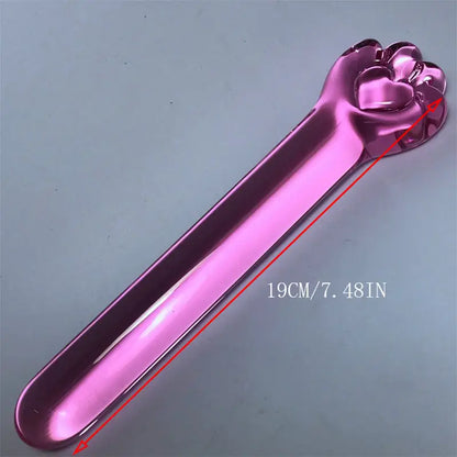 Glass Anal Plug With Paw-Shaped End Smooth G-Spot Stimulator