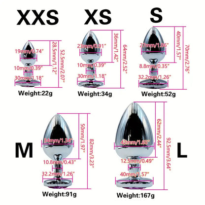 Metal Anal Plug Jewelry Base For Beginner To Expert 5 Size Butt Plug