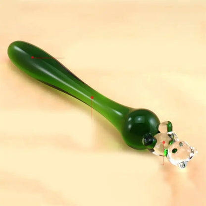 Women Wand Massager Bear Glass Butt Plug G-spot Stimulator