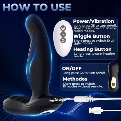 Finger-like Wiggle Prostate Massager Dual Vibrating Anal Vibrator