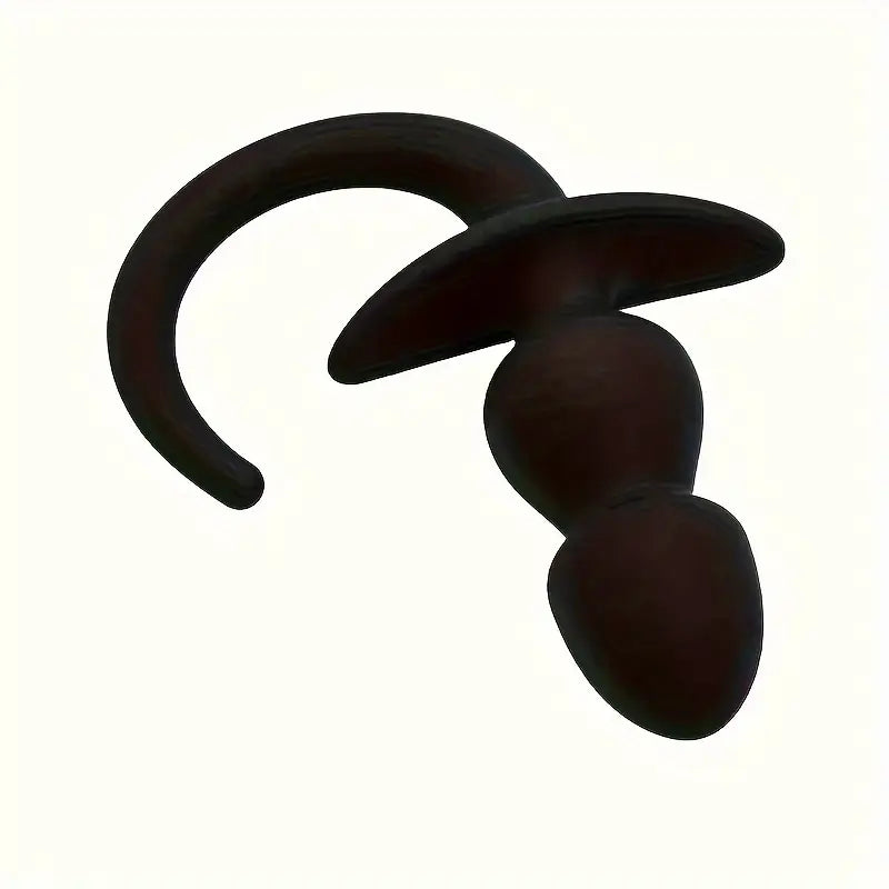 Double Bead Silicone Manual Dog Tail Anal Plug T-Shaped Anal Plug