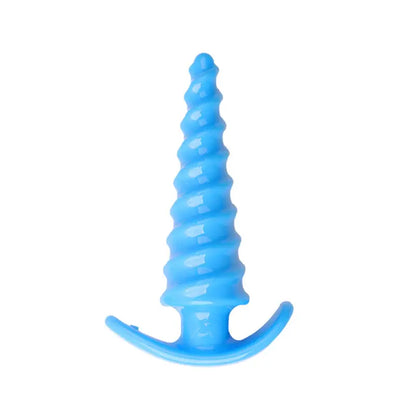 Plastic Spiral Butt Plug Anal Trainer G Spot Stimulator With Pull Handle