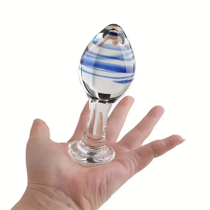Glass Anal Plug Female Sex Toy Bead Prostate Massage Crystal Dildo
