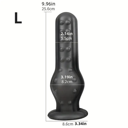 Soft Silicone Butt Plug With Strong Suction Cup Massage Particles For Male