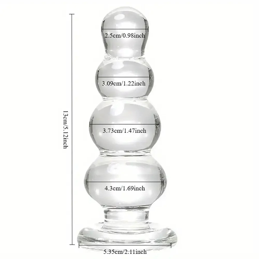 SM Glass Anal Plug Self-Wrist Massager Intimate Couple Play Toy