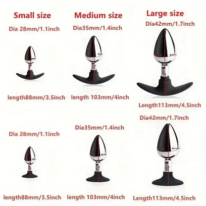 Small Medium Large Size Metal Anal Butt Plug Silicone Wearable Butt Plug