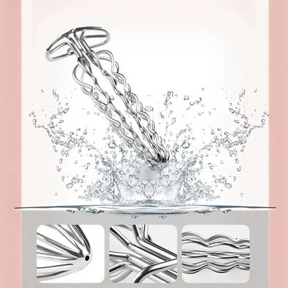 Elegant Metal Anal Plug With Hollow Design For Prostate Massage