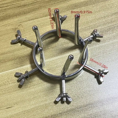 Stainless Steel Anal Dilator With Golden Plug Anal Dilator For Men