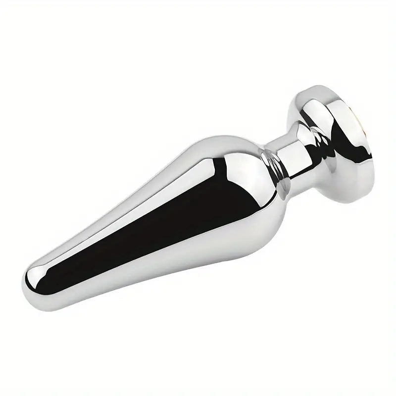 Stainless Steel Metal Anal Plug Gemstone Accent SM Couple Toy