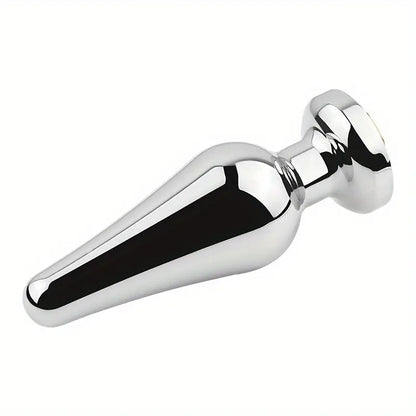 Stainless Steel Metal Anal Plug Gemstone Accent SM Couple Toy