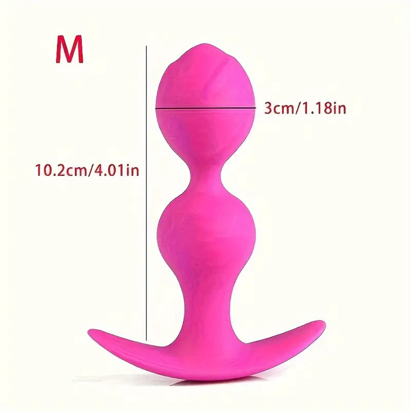 Wearable Pink Silicone Anal Plug With Ball Bearings Prostate Massager