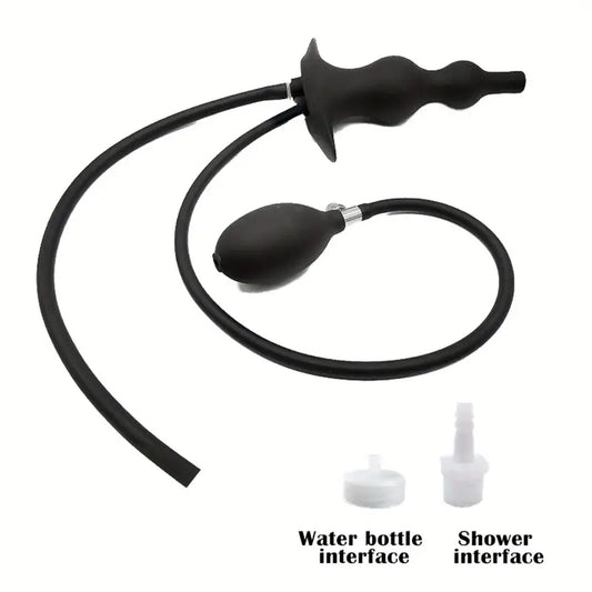 Women Inflatable Anal Plug Anal Beads Butt Plug Enema Cleaning Irrigator