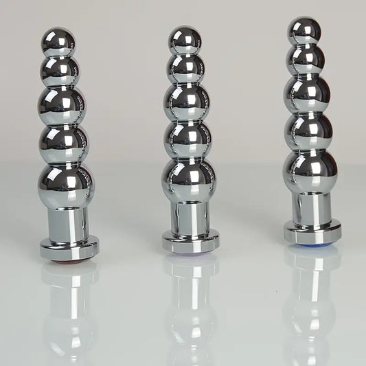 Heavy Duty Metal Anal Plug With 4 Beads Prostate Massage Butt Plug
