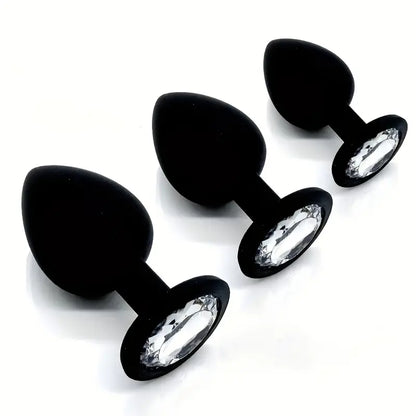 Diamond Bottom Silicone Anal Plug Butt Anal G-Spot Sex Stimulator