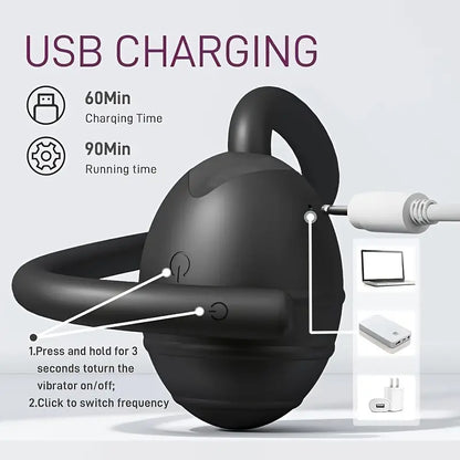 Rolling Ball Anal Plug Silicone Prostate Massager Strong Vibration Anal Trainer