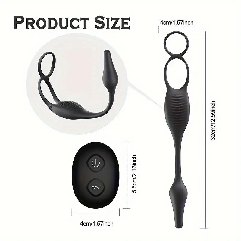 Vibrating Cock Ring Prostate Massager Butt Plug With Remote Control