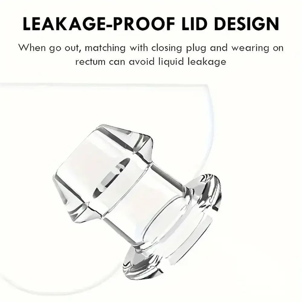 Transparent Back Chamber Anal Plug Enema and Anal Cleaning Dilator