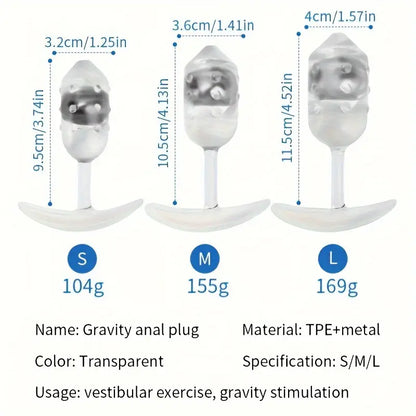 Transparent Gravity Anal Plug Toy For Stimulation Massager Pleasure