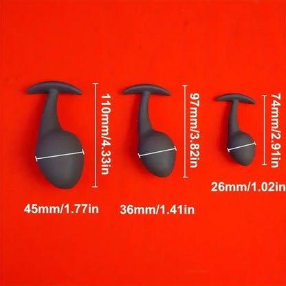 Silicone Anal Dilator Black Butt Plug Tadpole Shaped Anchor Sex Toy