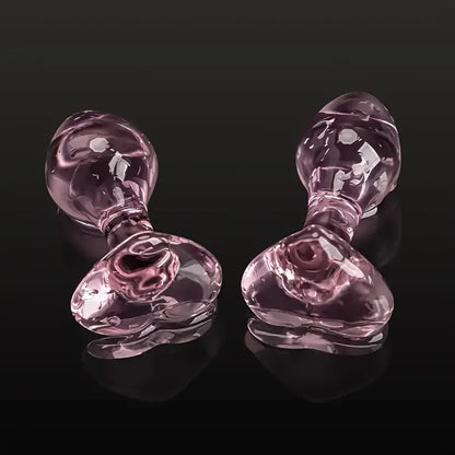 Crystal Mushroom Shape Butt Plug Glass Massage Bum Plug Sex Toy