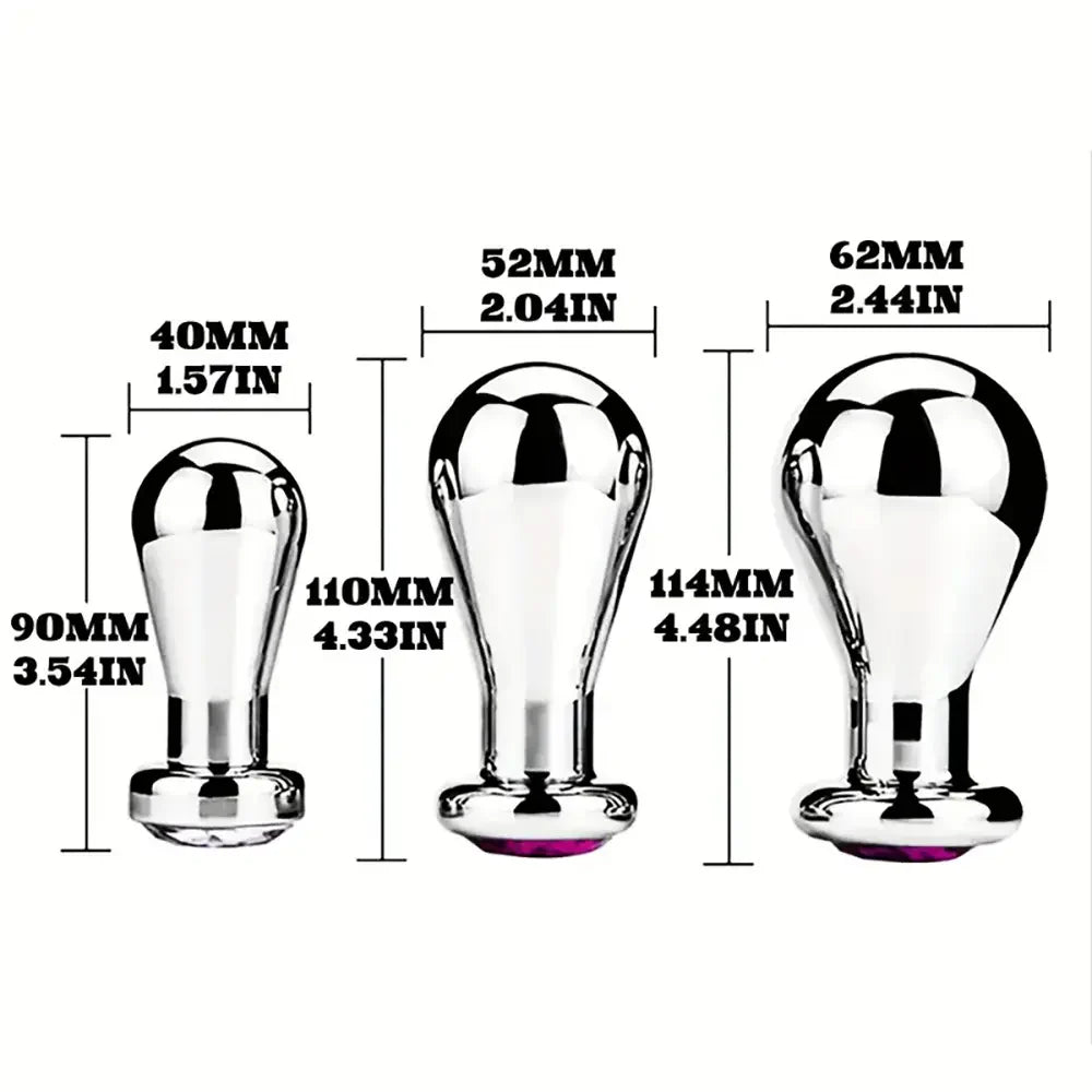 Unisex Metal Anal Plug Toy Sex Accessory For Anus Dilation Stimulation