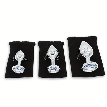 Anal Plug Set Premium 3 Sizes Metal Butt Plugs Comfortable Anal Toys