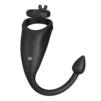 Dual Motor Wellness Vibrating Cock Ring Anal Butt Plug Ring Vibrator