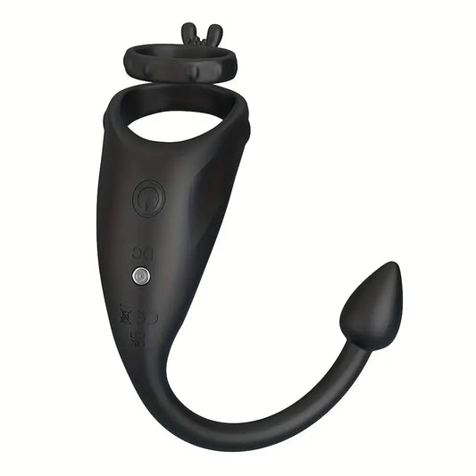 Dual Motor Wellness Vibrating Cock Ring Anal Butt Plug Ring Vibrator
