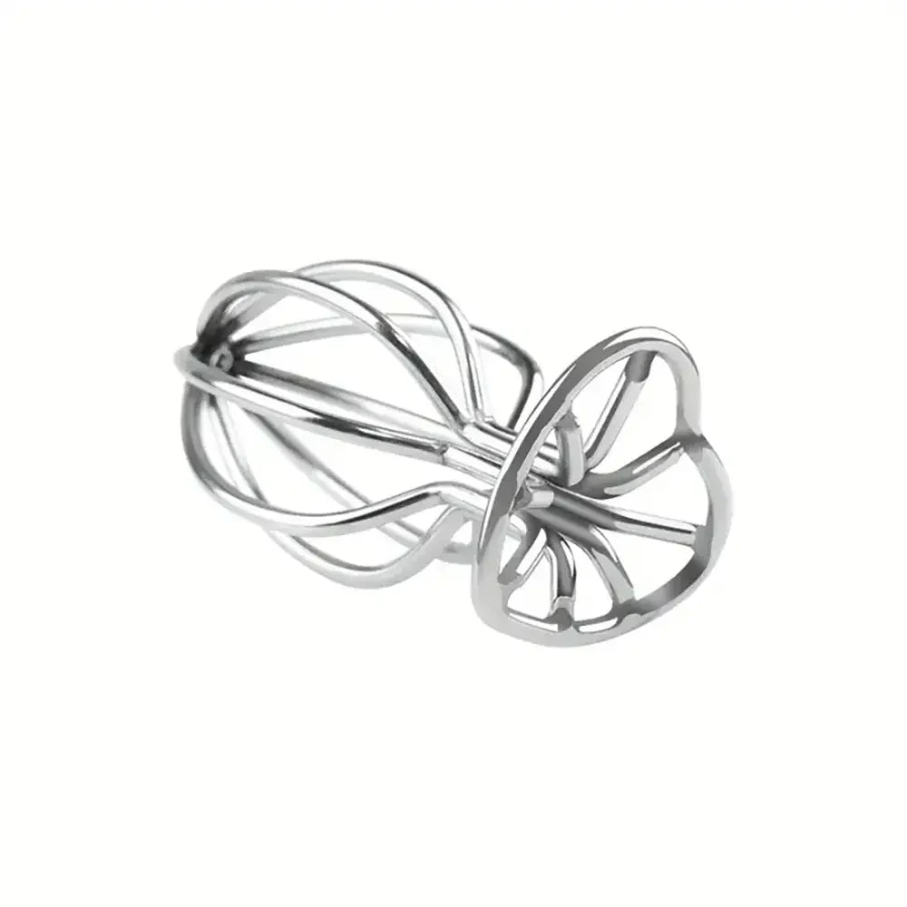 Silvery Heart-shaped Cut-out Metal Anal Plug For Anal Expansion