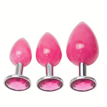 Colorful Water Diamond Metal Anal Plug For Couples For Foreplay Intimacy